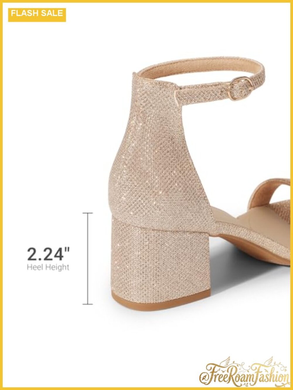 Women's Comfort Low Block Heel Sandals with Ankle Strap - Picture 5 of 6